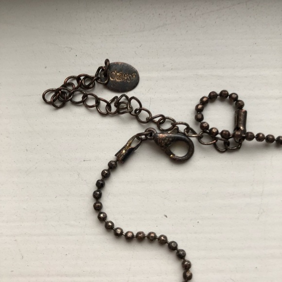 Vintage brassy gold & rhinestone choker necklace - Picture 7 of 8